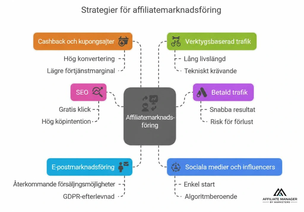 Översikt över de vanligaste trafikkällorna inom affiliate marketing
