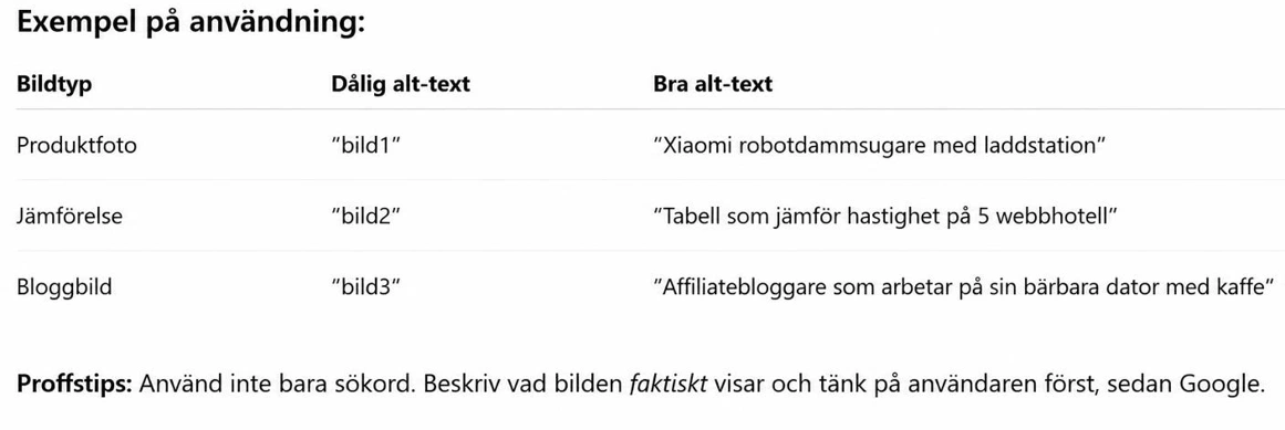 exempel på alt-texter