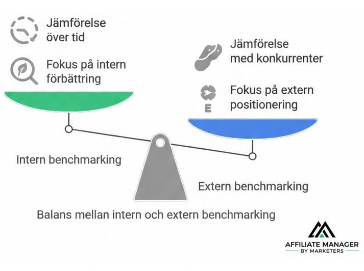 Benchmarking innebär att jämföra dina resultat med en referenspunkt – antingen dina egna tidigare data eller branschens genomsnitt.
