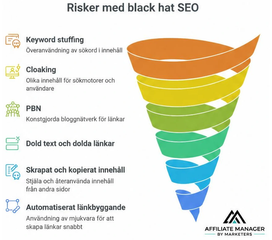 Black Hat SEO omfattar metoder och tekniker som försöker manipulera sökmotorer för att snabbt nå höga placeringar – ofta på bekostnad av regler och riktlinjer.